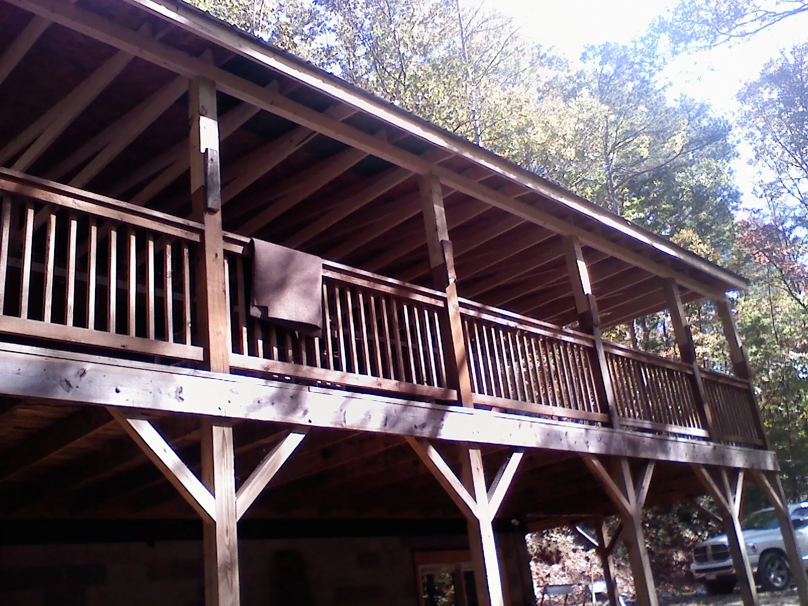 Timber framing under a new elevated porch and deck — Roof Leak Repair in Albert Lea by Roofing Brothers